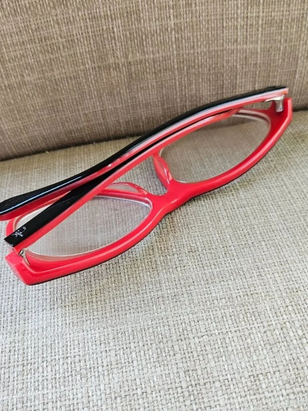 Calvin Klein Eyeglasses Frame Black/Red Tone Eyewear Glasses Frame only Read des